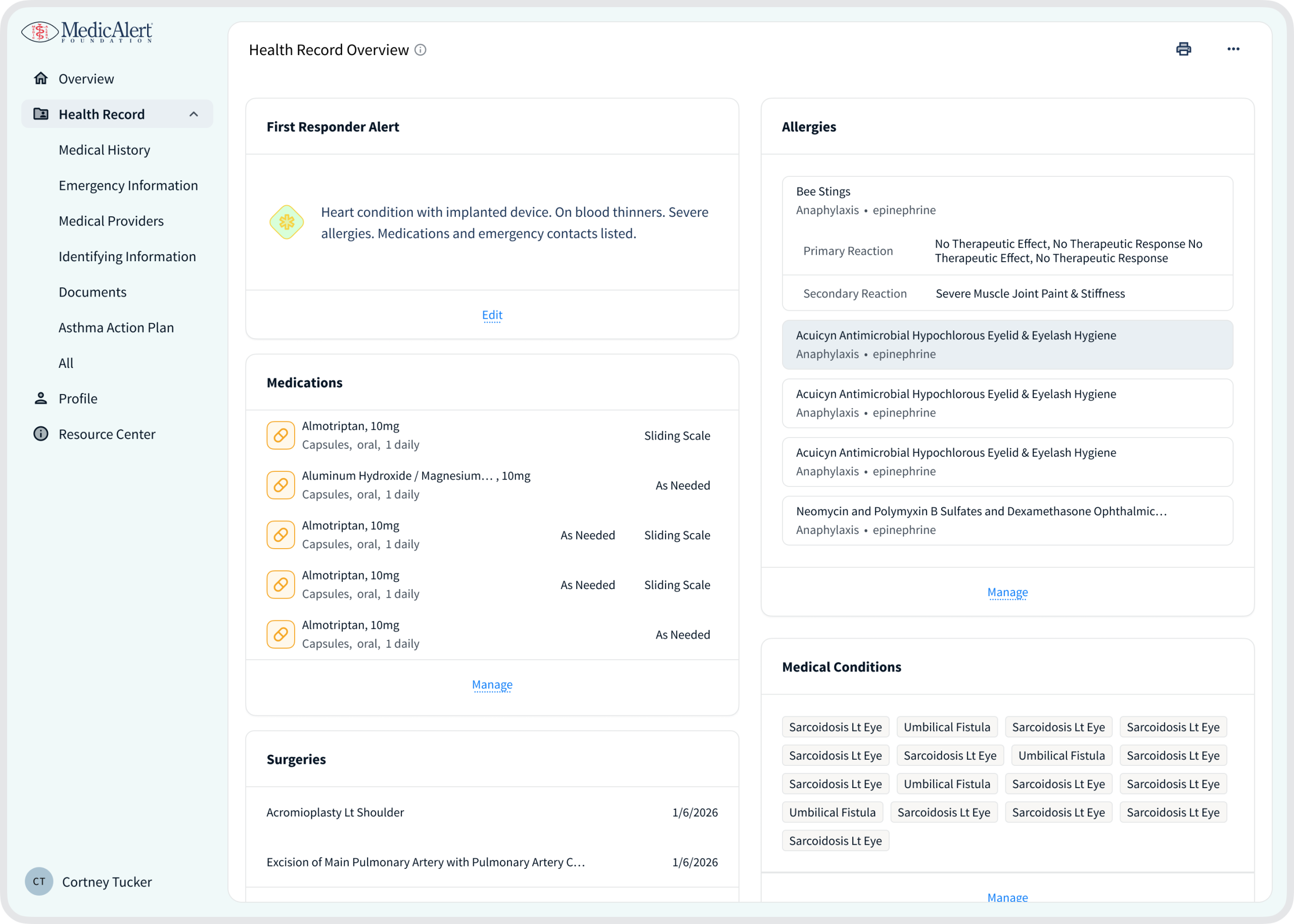 Health Record – Overview