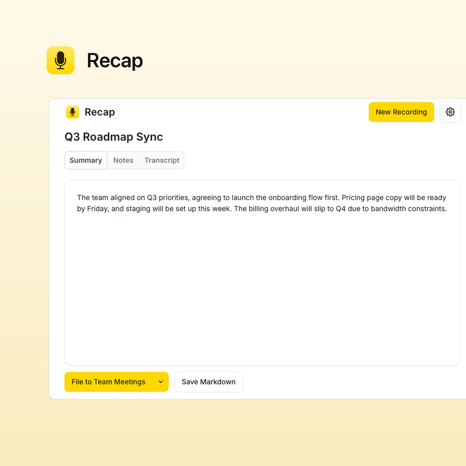 Recap